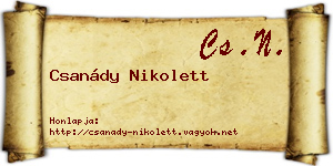 Csanády Nikolett névjegykártya