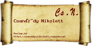 Csanády Nikolett névjegykártya